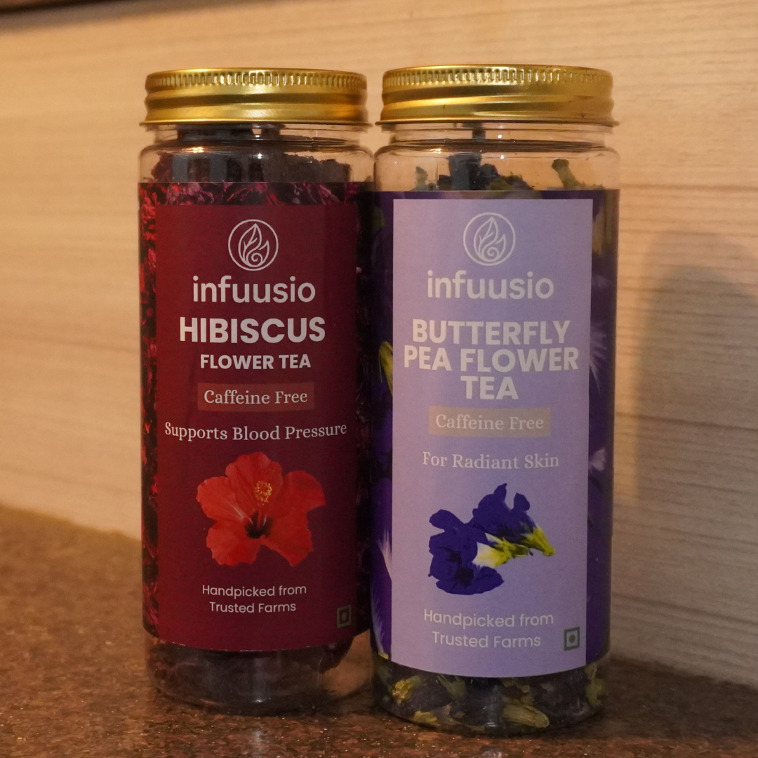 Butterfly Pea Flower Tea 25g & Hibiscus Flower Tea 30g Combo Pack