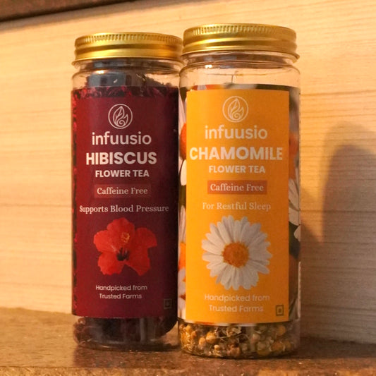 Hibiscus Flower Tea 30g & Chamomile Flower Tea 25g Combo Pack